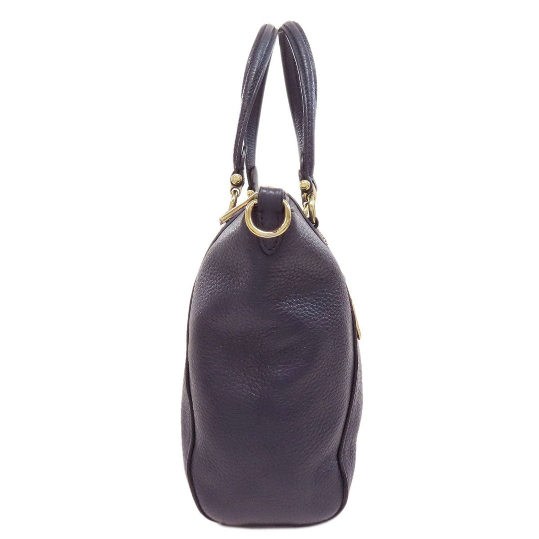 COACH Handbag 79997 leather Navy 2WAY Women Used Authentic