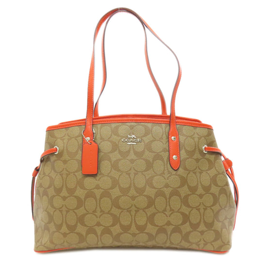 COACH Tote Bag F57842 PVC Brown Signature