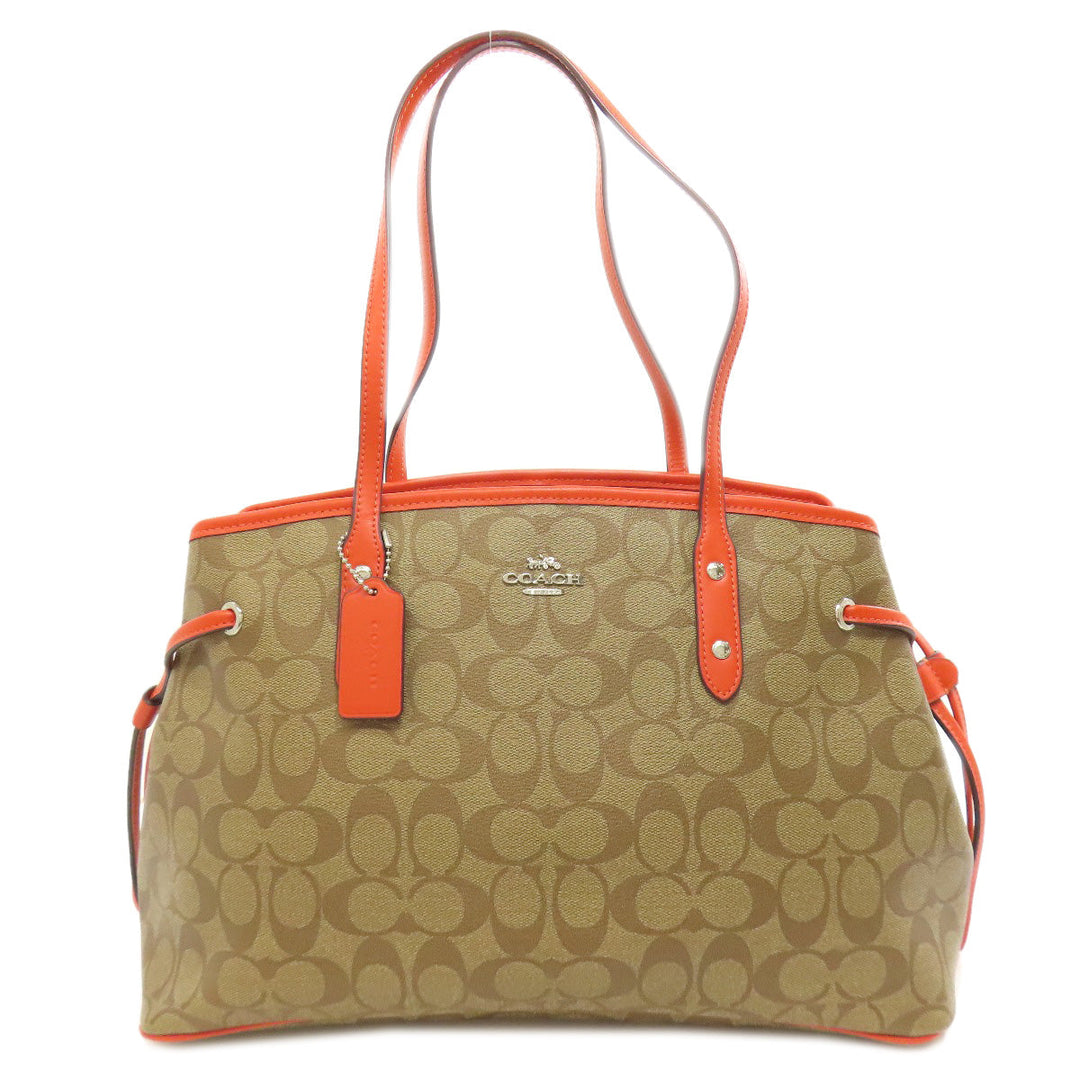 COACH Tote Bag F57842 PVC Brown Signature