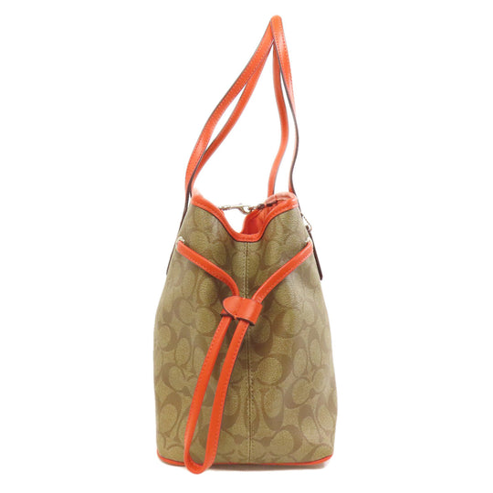 COACH Tote Bag F57842 PVC Brown Signature