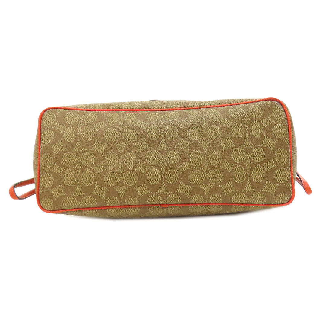 COACH Tote Bag F57842 PVC Brown Signature