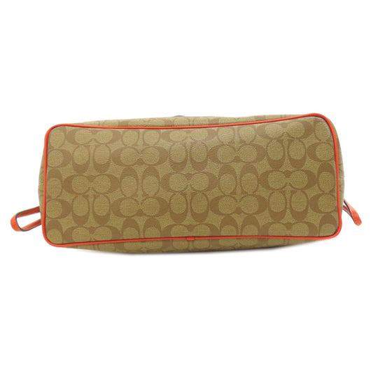 COACH Tote Bag F57842 PVC Brown Signature