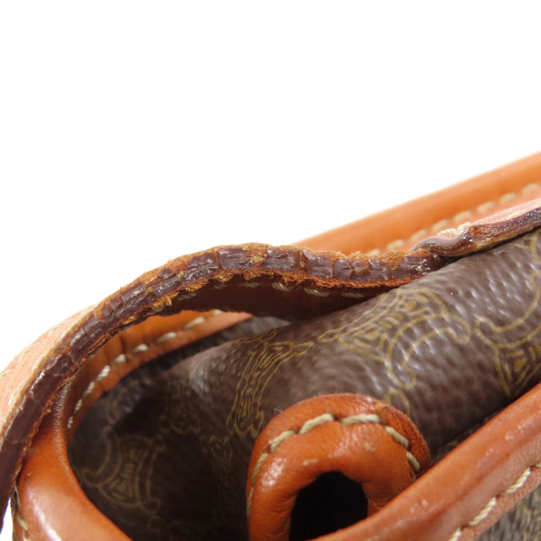 CELINE Shoulder Bag PVC Brown Macadam Pattern