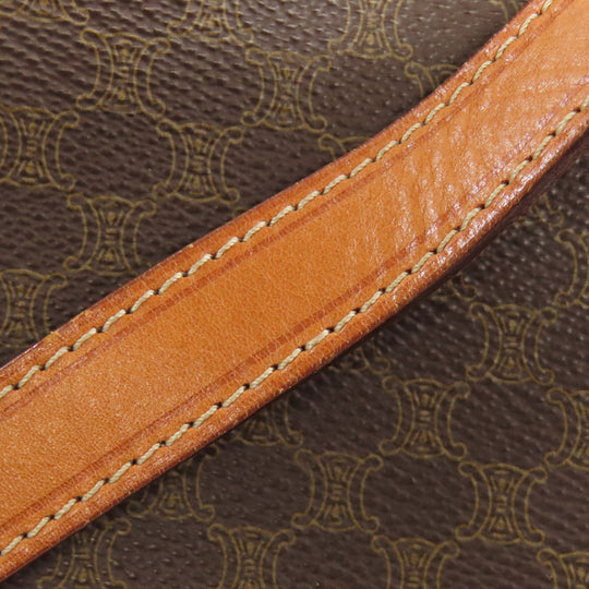 CELINE Shoulder Bag PVC Brown Macadam Pattern