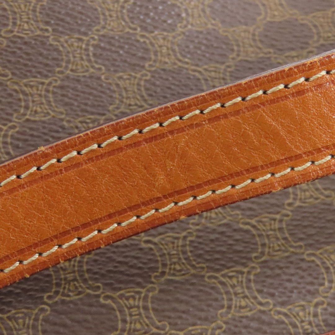 CELINE Shoulder Bag PVC Brown Macadam Pattern