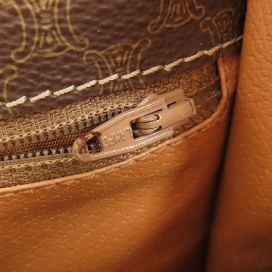 CELINE Shoulder Bag PVC Brown Macadam Pattern