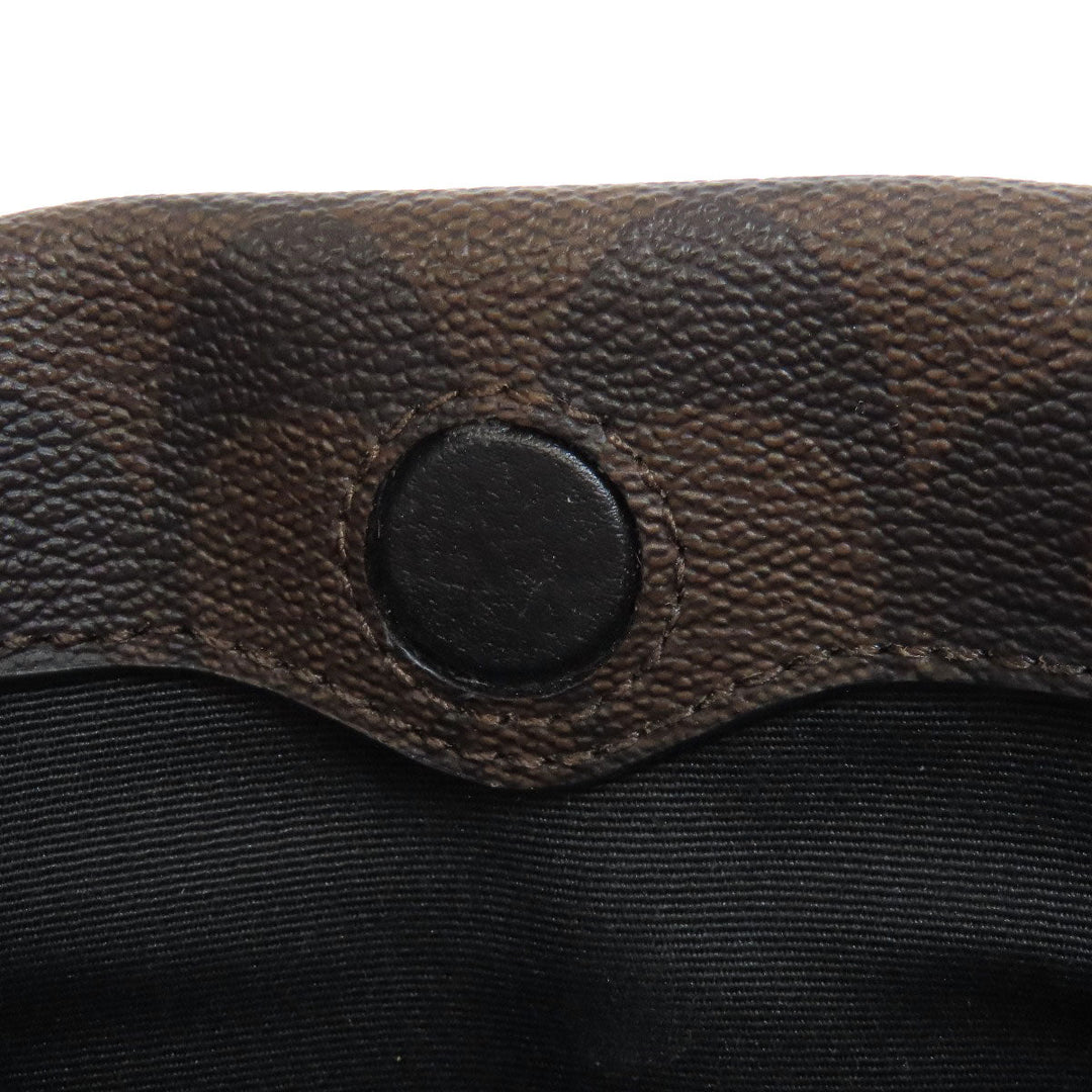 COACH Handbag 5693 PVC Brown Signature 2WAY Women Used Authentic