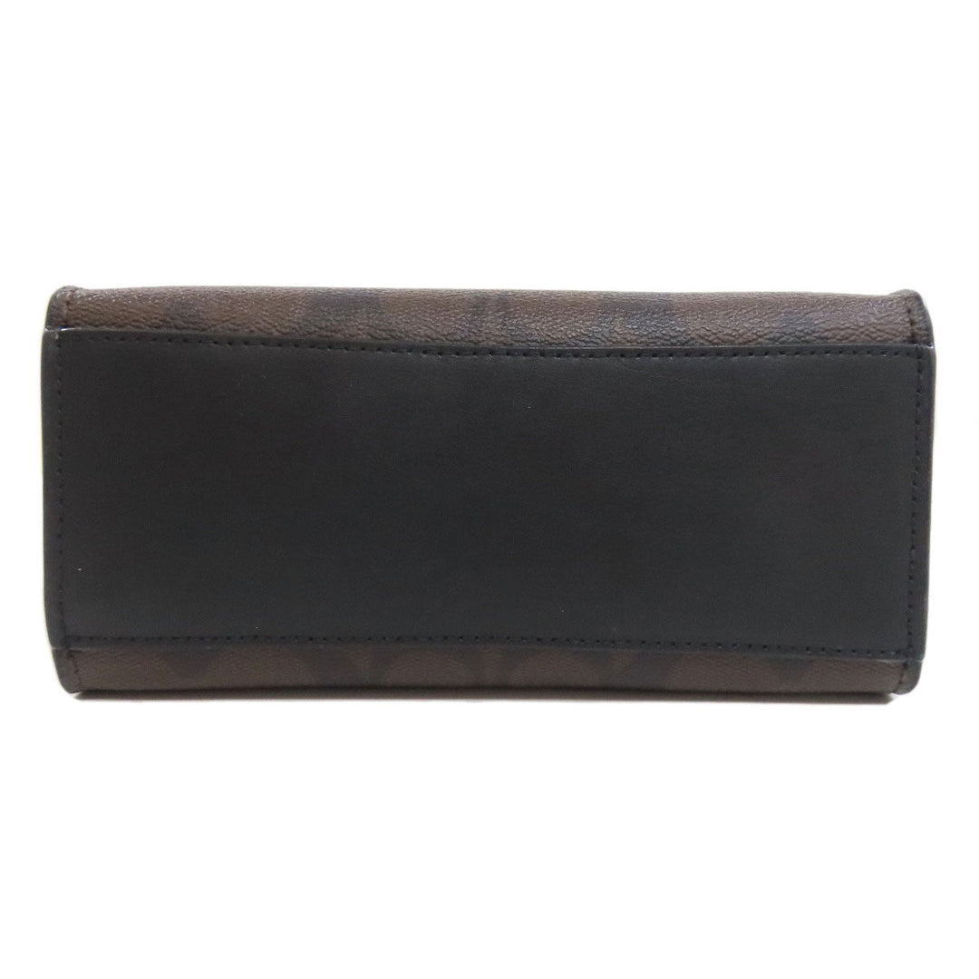 COACH Handbag 5693 PVC Brown Signature 2WAY Women Used Authentic