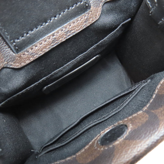 COACH Handbag 5693 PVC Brown Signature 2WAY Women Used Authentic