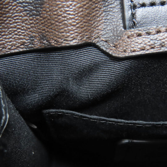 COACH Handbag 5693 PVC Brown Signature 2WAY Women Used Authentic