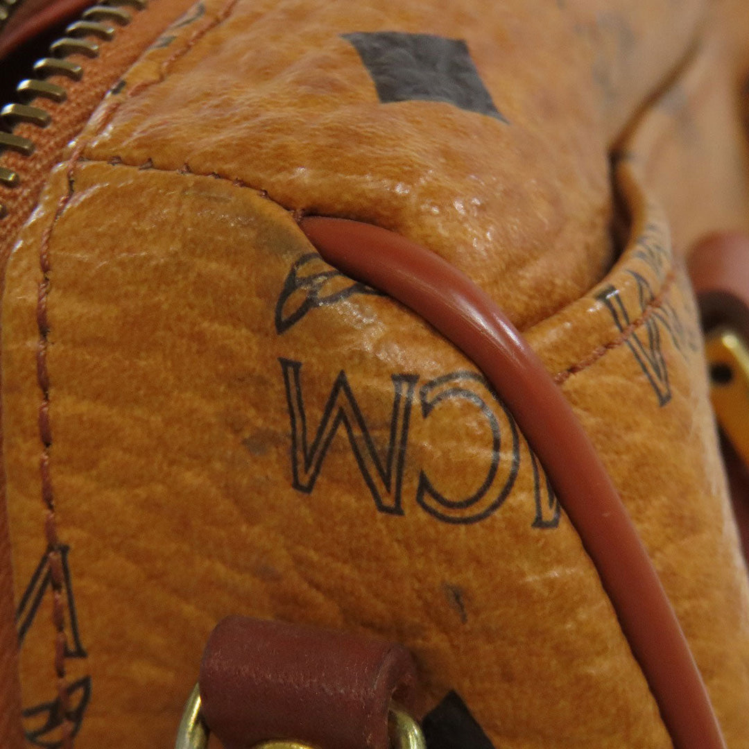 MCM Boston Duffel bag PVC Brown Small Ella Women Used Authentic