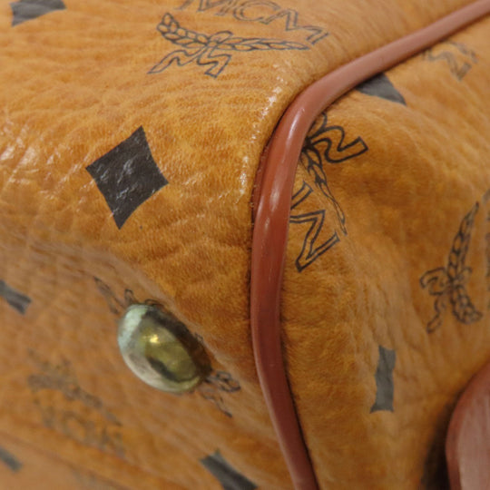 MCM Boston Duffel bag PVC Brown Small Ella Women Used Authentic