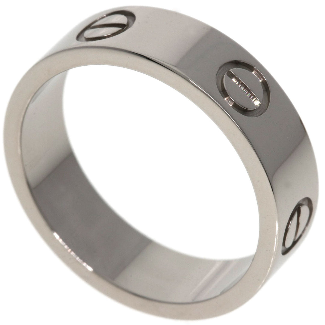 CARTIER Ring K18WG Silver Love Ring #55 Women Used Authentic