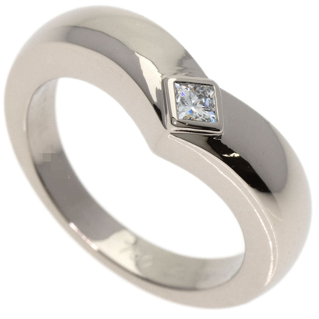 CARTIER Ring K18WG Silver Triandre Diamond #50