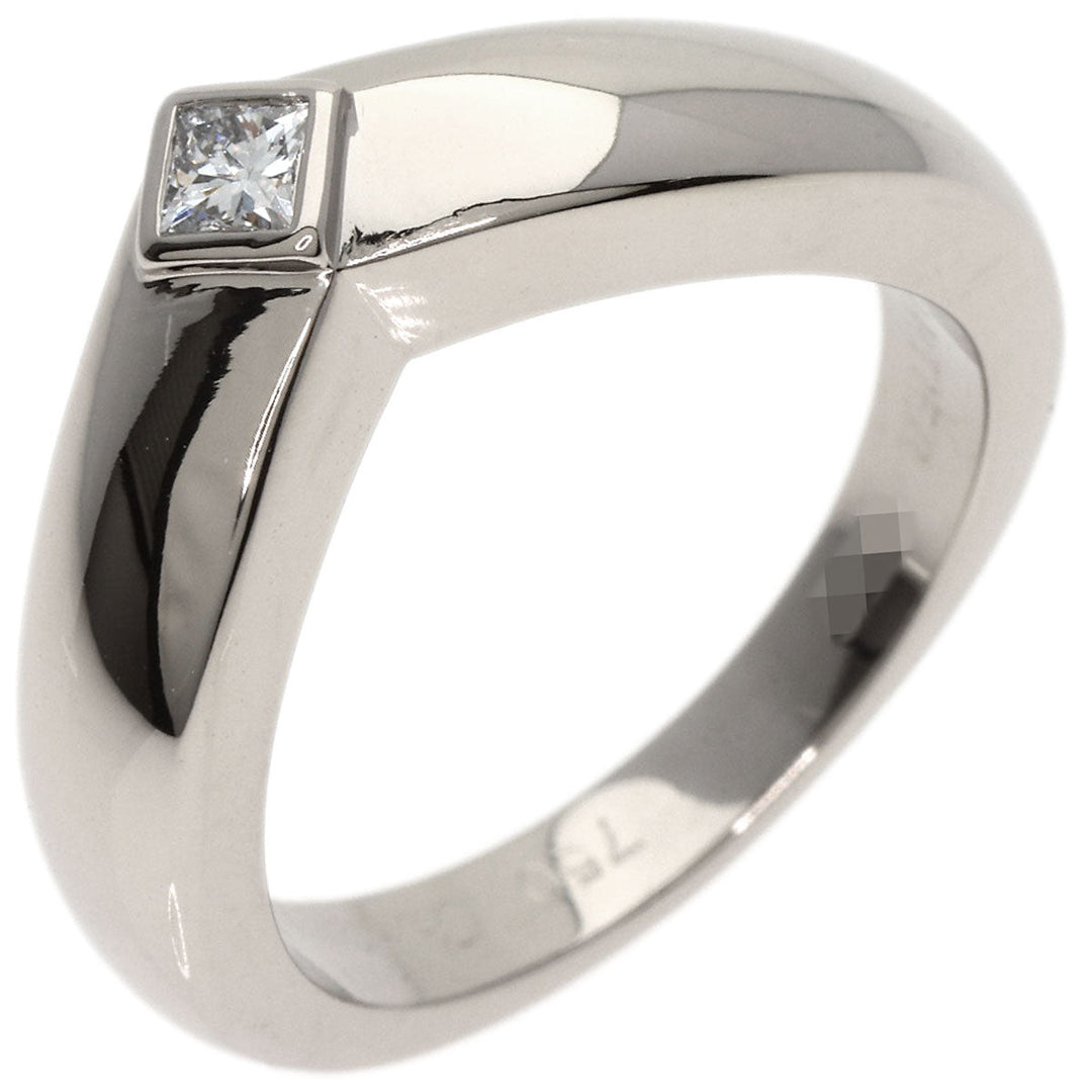 CARTIER Ring K18WG Silver Triandre Diamond #50