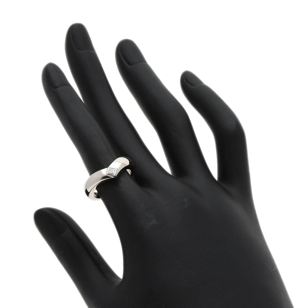 CARTIER Ring K18WG Silver Triandre Diamond #50