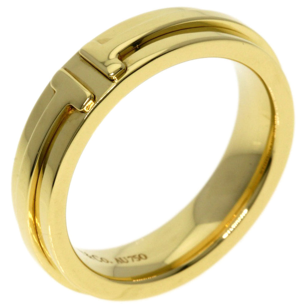 TIFFANY&Co. Ring 18K Yellow Gold gold T TWO narrow Women Used Authentic