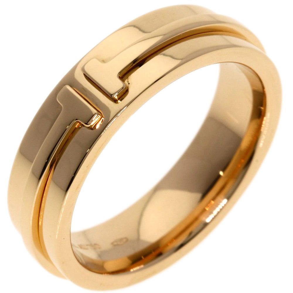 TIFFANY&Co. Ring 18K Yellow Gold gold T TWO wide Women Used Authentic