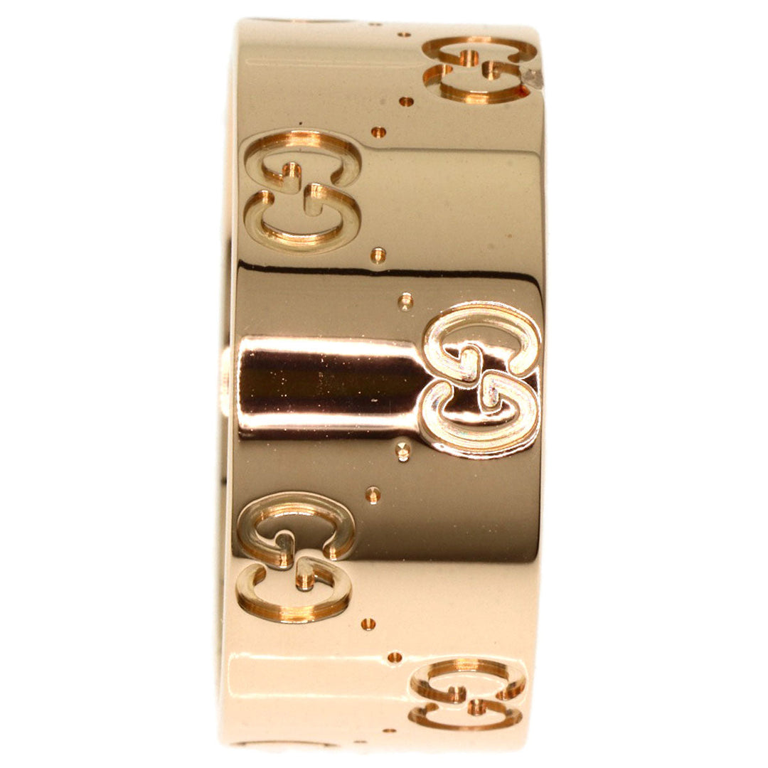 GUCCI Ring 18K Pink Gold gold Icon wide # 19 Women Used Authentic