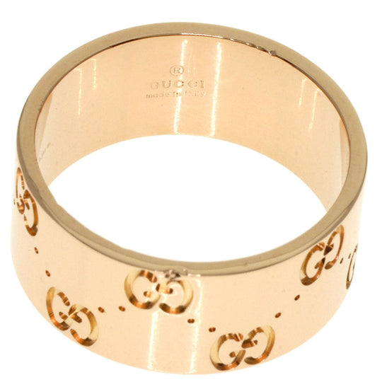 GUCCI Ring 18K Pink Gold gold Icon wide # 19 Women Used Authentic