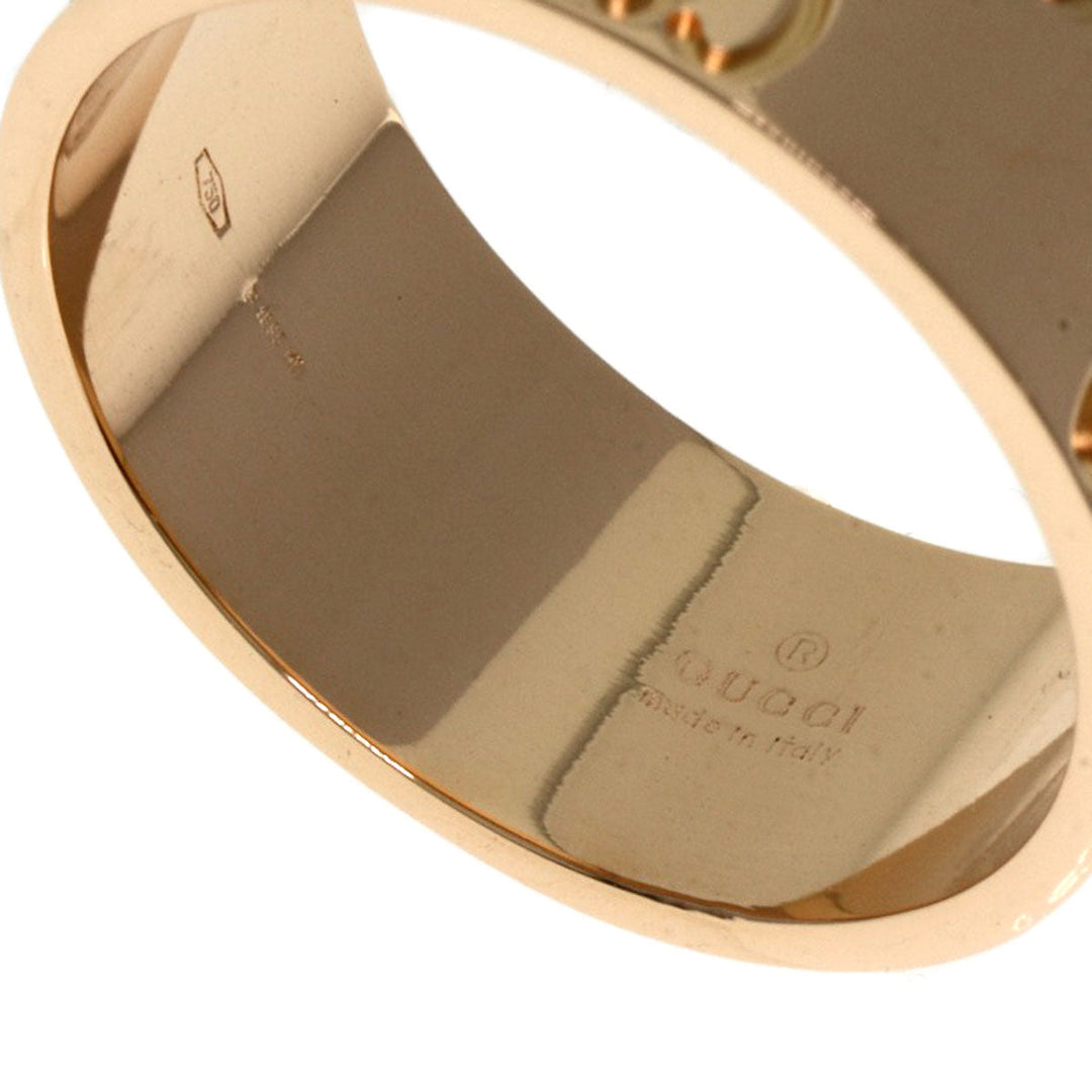 GUCCI Ring 18K Pink Gold gold Icon wide # 19 Women Used Authentic