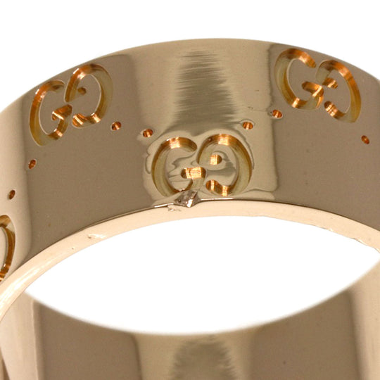 GUCCI Ring 18K Pink Gold gold Icon wide # 19 Women Used Authentic