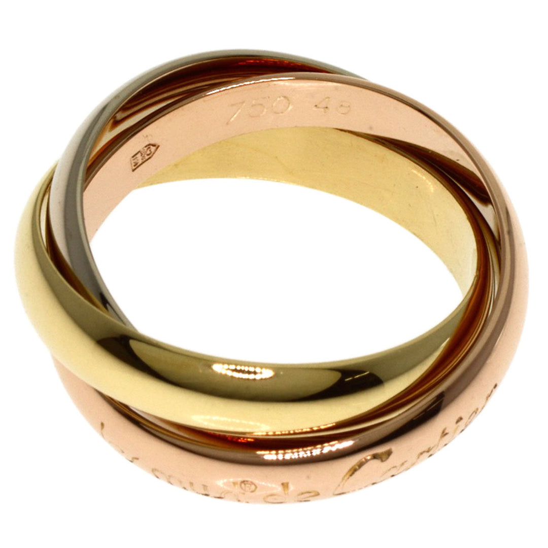 CARTIER Ring K18YG , K18WG , K18PG gold Trinity #48 Women Used Authentic