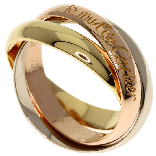 CARTIER Ring K18YG , K18WG , K18PG gold Trinity #49 Women Used Authentic
