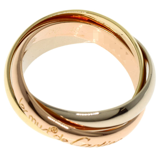 CARTIER Ring K18YG , K18WG , K18PG gold Trinity #49 Women Used Authentic