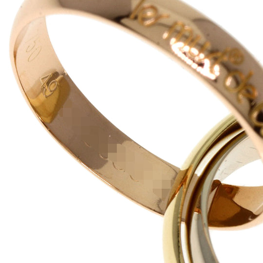 CARTIER Ring K18YG , K18WG , K18PG gold Trinity #49 Women Used Authentic