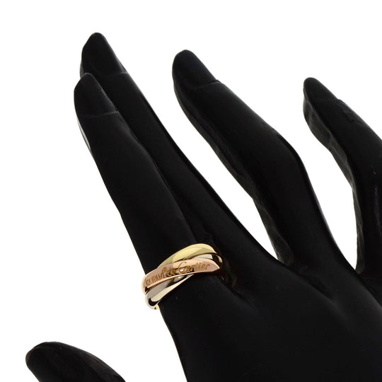 CARTIER Ring K18YG , K18WG , K18PG gold Trinity #49 Women Used Authentic