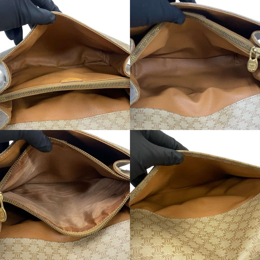 CELINE Shoulder Bag leather beige