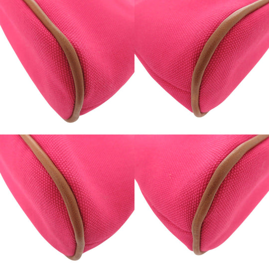 HERMES Pouch H103773M canvas hibiscus Bolide Pouch 20 PM Women Used Authentic