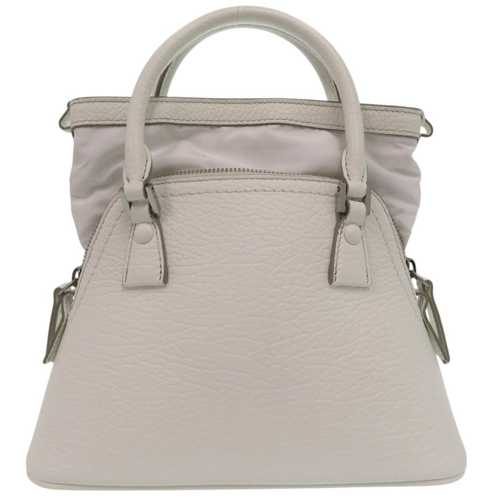 Maison Margiela Shoulder Bag S56WG0081 P0396 leather white 5AC Micro 2WAY Shoulder Bag in Embossed Leather Women Used Authentic