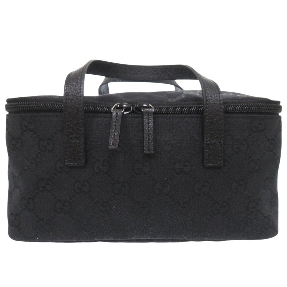 GUCCI Pouch 124540 GG canvas black Vanity bag Cosmetics Pouch GG Women Used Authentic
