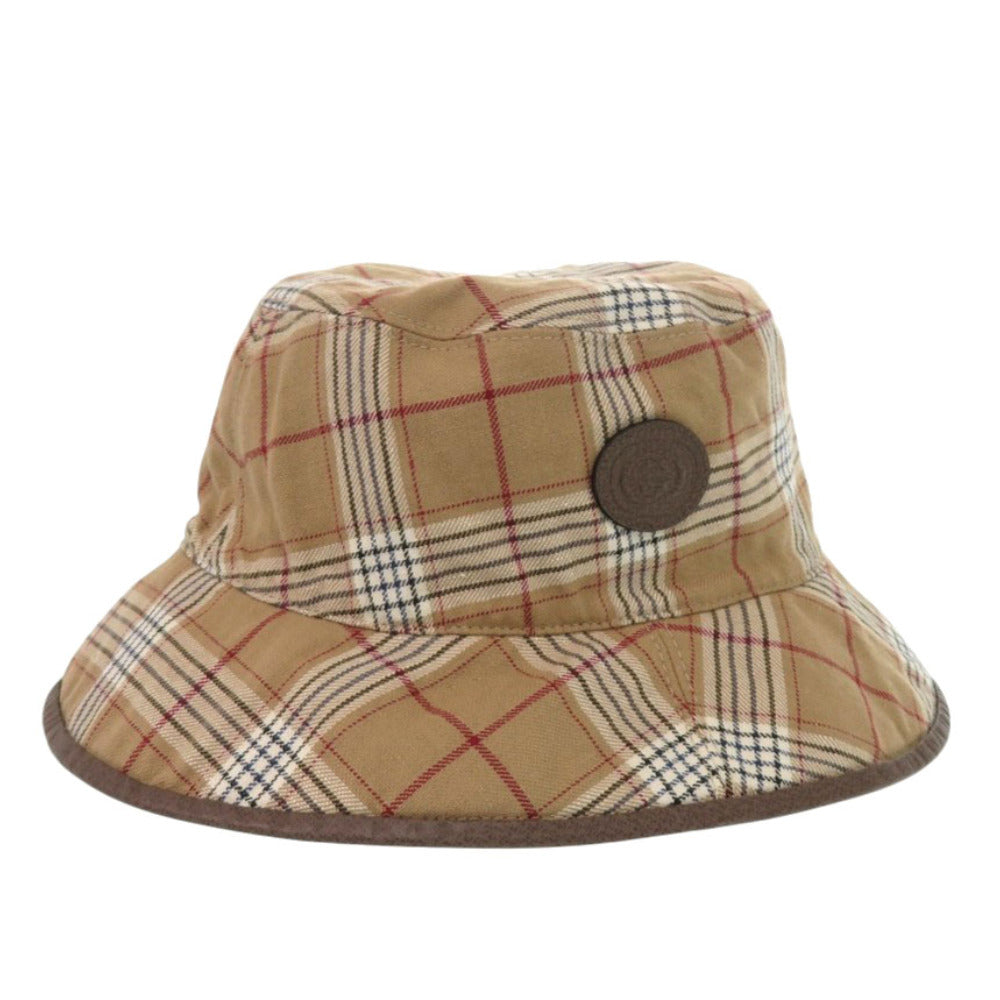 GUCCI Other hats GG Supreme Brown Reversible Bucket Hat Check Pattern mens Used Authentic