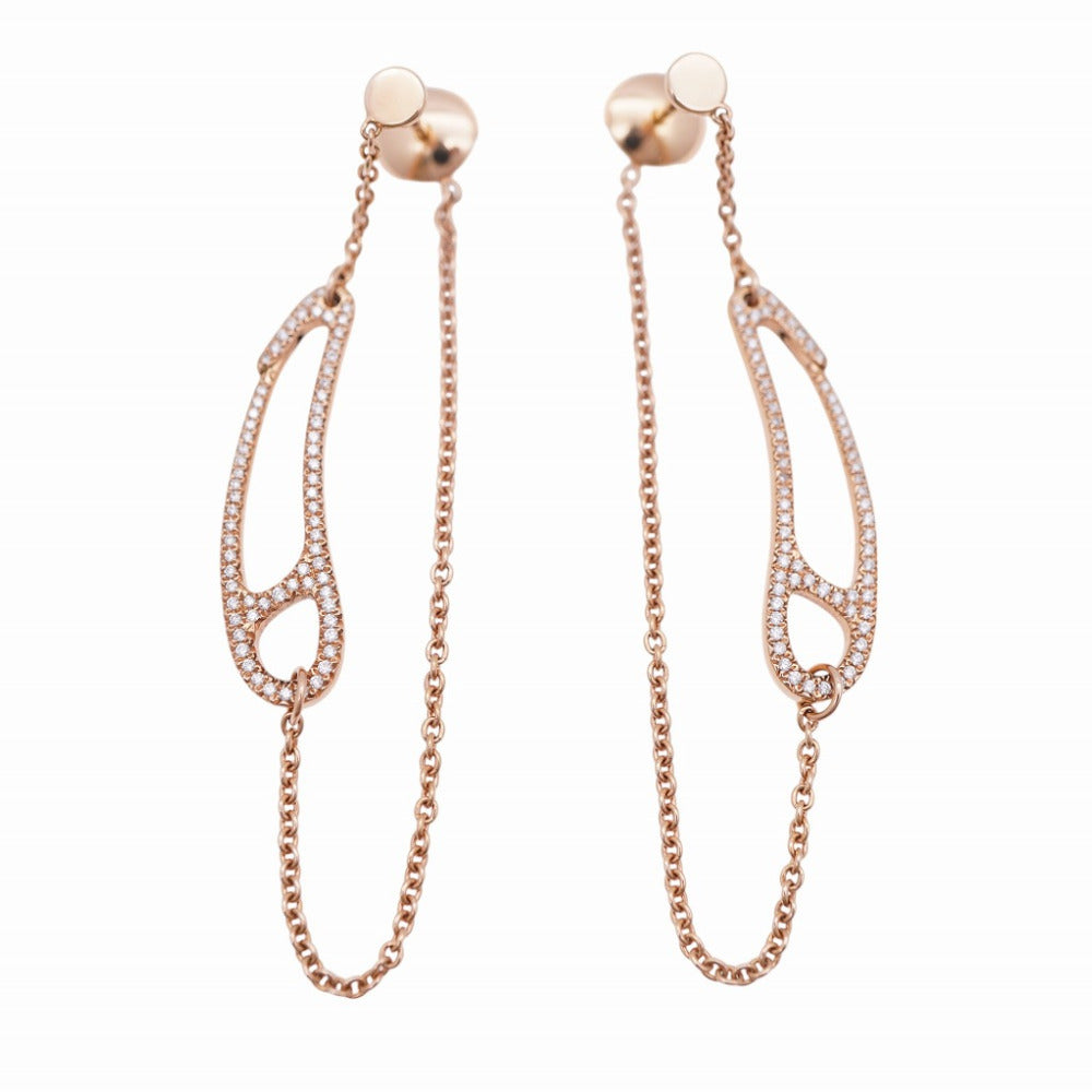 HERMES Pierce K18 Pink Gold Pink gold Diamond K18PG Pierce Women Used Authentic