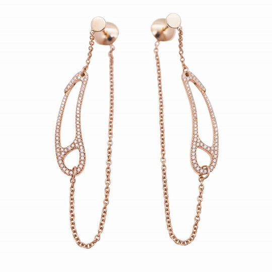 HERMES Pierce K18 Pink Gold Pink gold Diamond K18PG Pierce Women Used Authentic