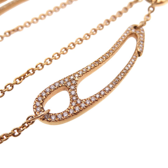 HERMES Pierce K18 Pink Gold Pink gold Diamond K18PG Pierce Women Used Authentic