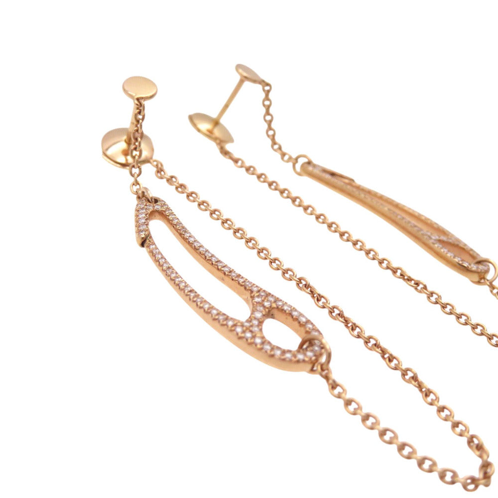 HERMES Pierce K18 Pink Gold Pink gold Diamond K18PG Pierce Women Used Authentic