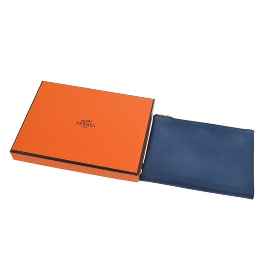 HERMES Pouch Evercolor blue Atou PM