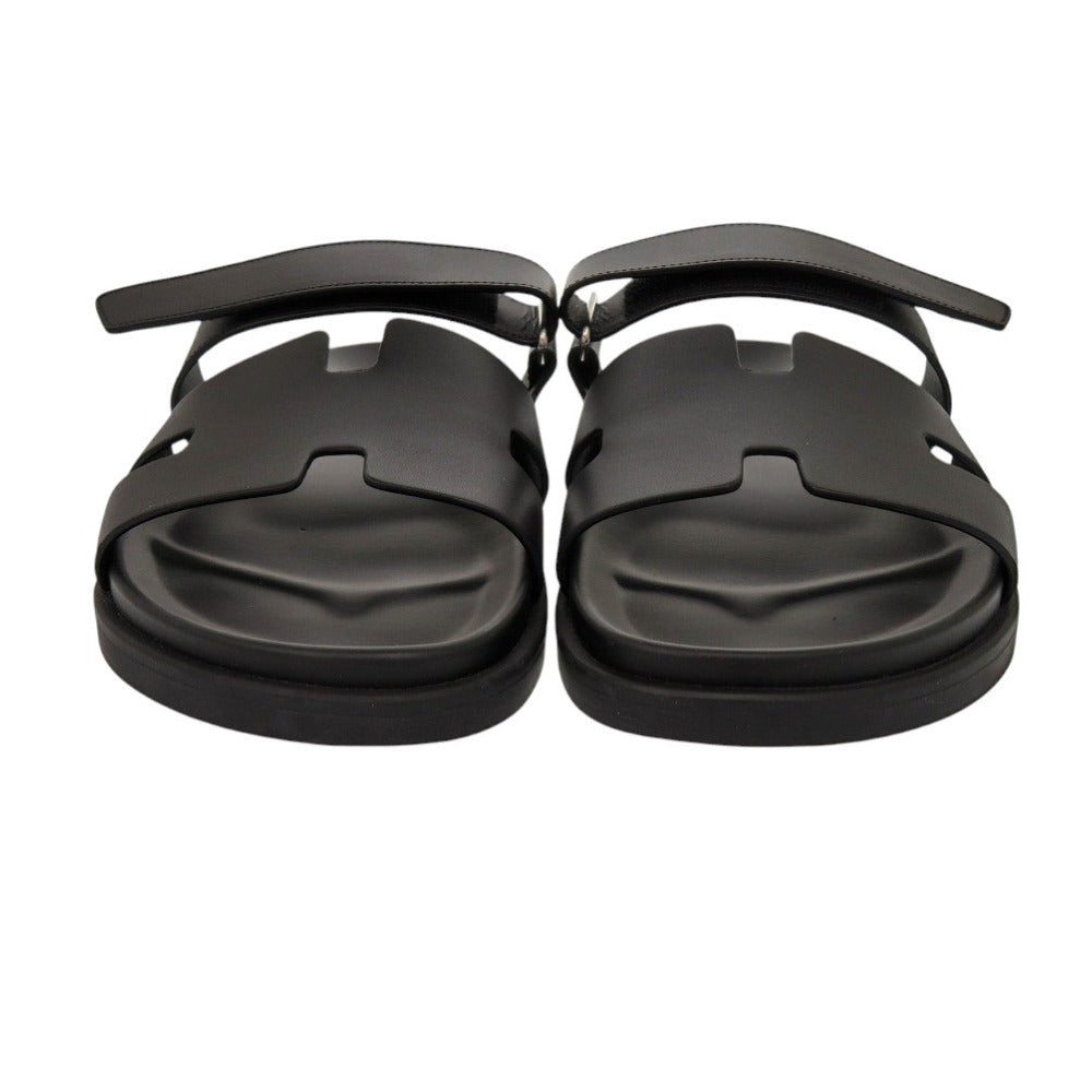 HERMES Sandals 222000ZH Calfskin, Chevre black Shipre mens 44 Used Authentic