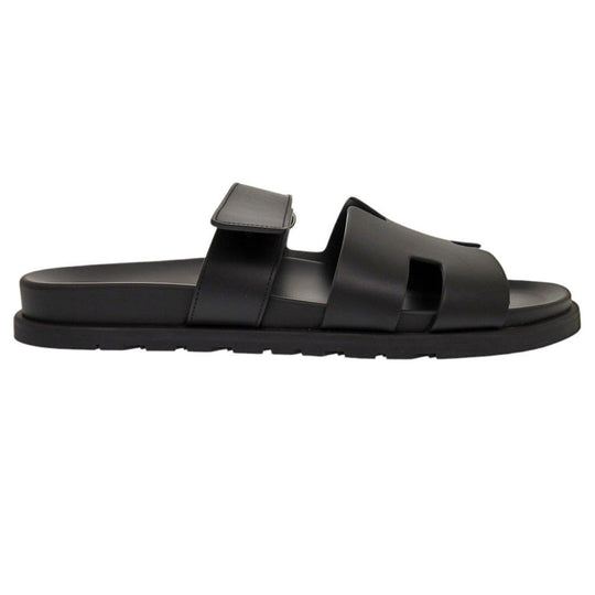 HERMES Sandals 222000ZH Calfskin, Chevre black Shipre mens 44 Used Authentic