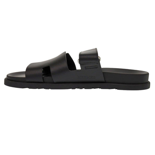HERMES Sandals 222000ZH Calfskin, Chevre black Shipre mens 44 Used Authentic
