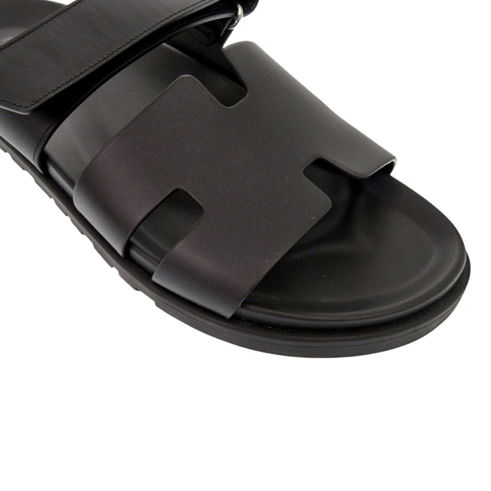 HERMES Sandals 222000ZH Calfskin, Chevre black Shipre mens 44 Used Authentic