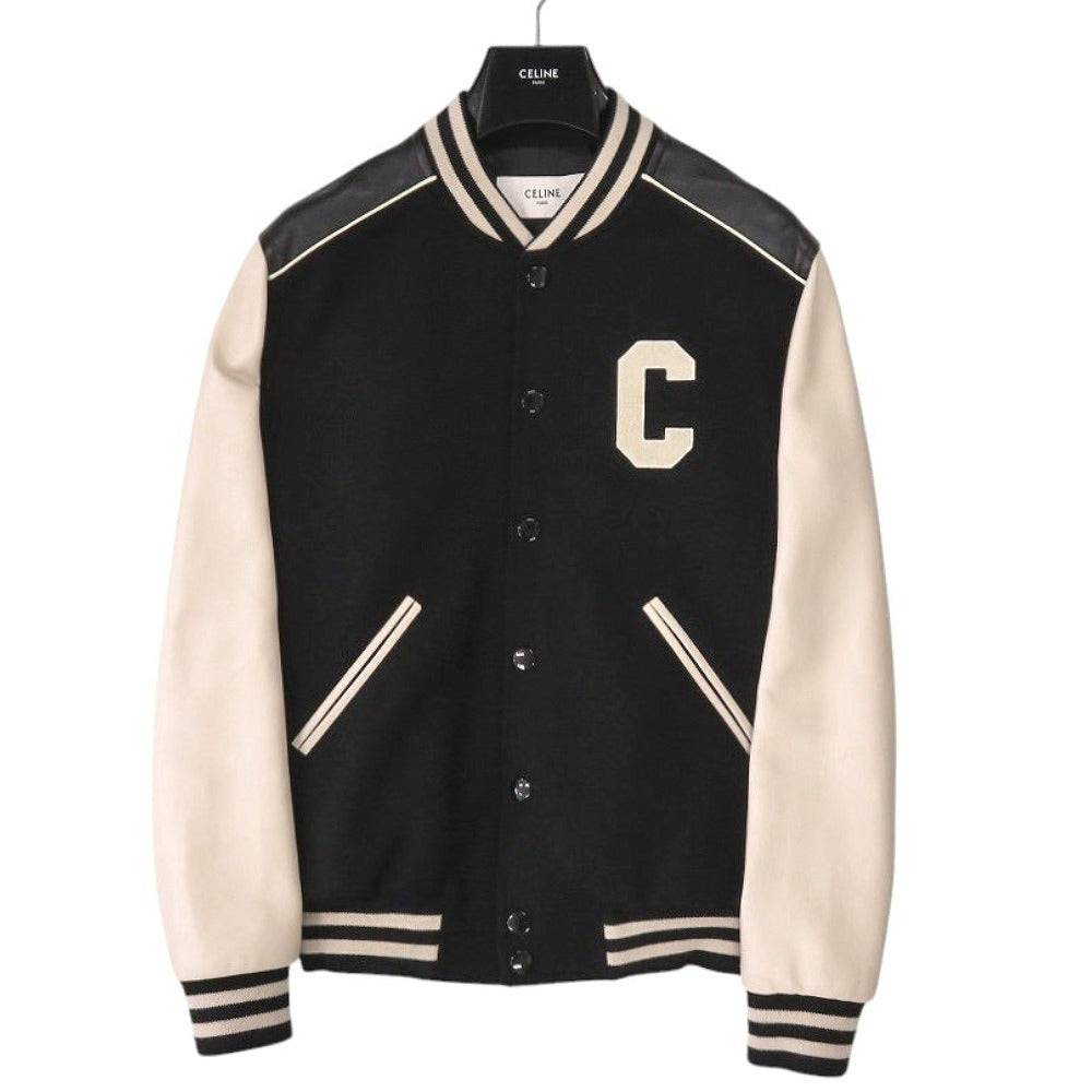 CELINE Stajan Wool, Nylon black classic teddy jacket 48
