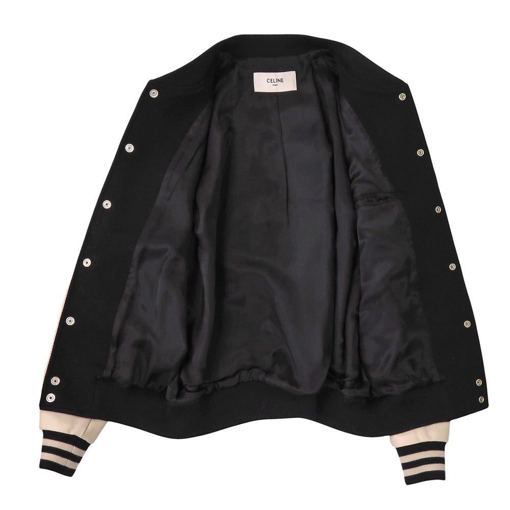 CELINE Stajan Wool, Nylon black classic teddy jacket 48