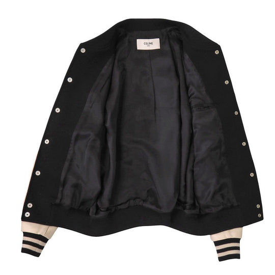 CELINE Stajan Wool, Nylon black classic teddy jacket 48