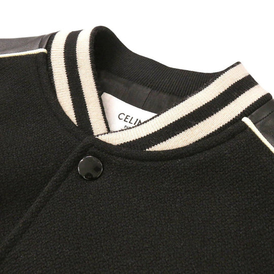 CELINE Stajan Wool, Nylon black classic teddy jacket 48