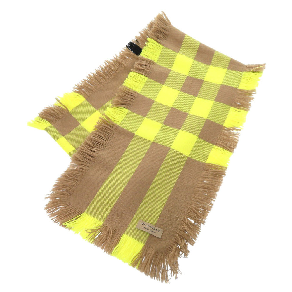 BURBERRY Scarf wool Brown Burberry check Women Used Authentic